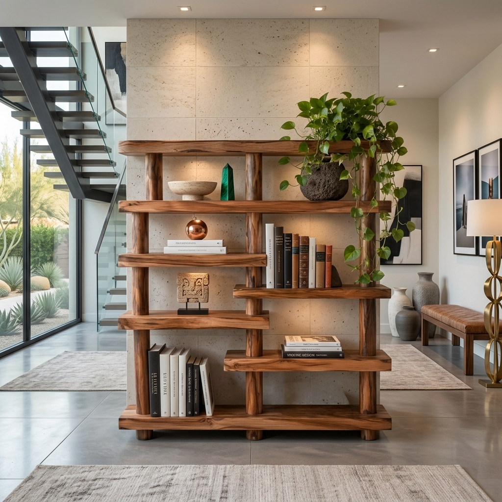 Modern Bookcase Organic Display Shelf For Living Room