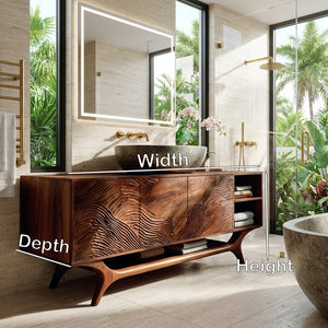 Organic Modern Wooden Bathroom Vanity For Bathroom