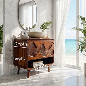 Coastal Wooden Bathroom Vanity For Bathroom