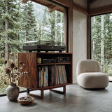Modern Natural Wood Record Player Cabinet For Living Room Decor