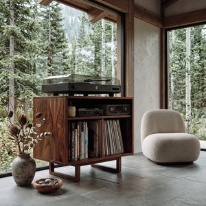 Modern Natural Wood Record Player Cabinet For Living Room Decor