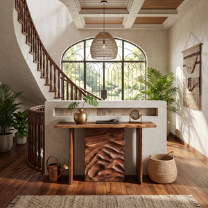 Scandinavian Organic Edge Hall Table For Resort Interior Space