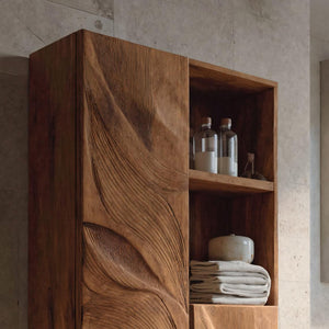 Organic Bathroom Cabinet Wave Carved Design For Bathroom