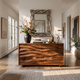 Modern Organic Wave Carved Sideboard For Festive Home Decor