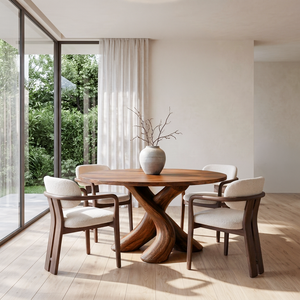 Modern Round Dining Table With Unique Base For Open Dining Space