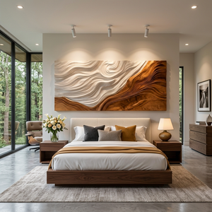 Contemporary Wooden Wave Wall Art For Wall Decor