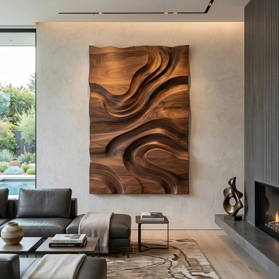 Modern Organic Wall Art Panel For Living Room Decor