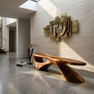 Sculptural Organic Bench For Entryway Or Living Room
