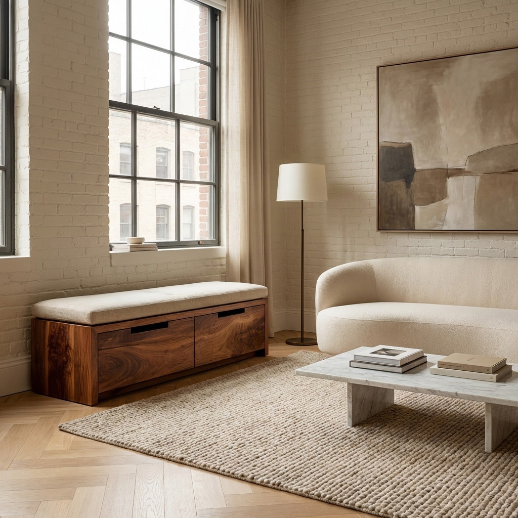 Minimalist Storage Bench Functional Design For Entryway