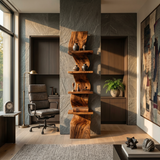 Modern Curved Floating Shelf For Statement Living Room
