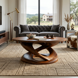 Round Coffee Table With Twisted Pedestal For Luxury Living Room