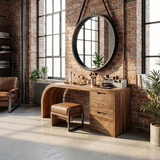 Industrial Vanity Table Home Office Makeup Area Dressing Space