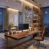Modern Live Edge Floating Desk For Home Workspace