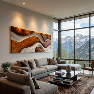 Contemporary Sculpture Wooden Wall Art For Living Room