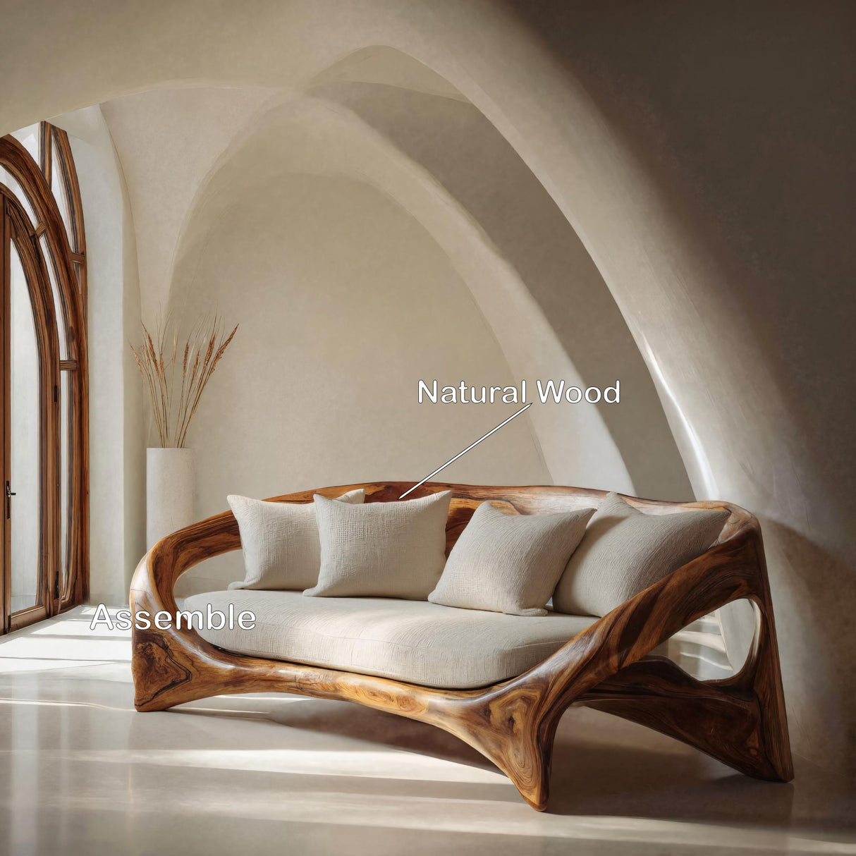 Organic Sculptural Sofa For Living Room Space