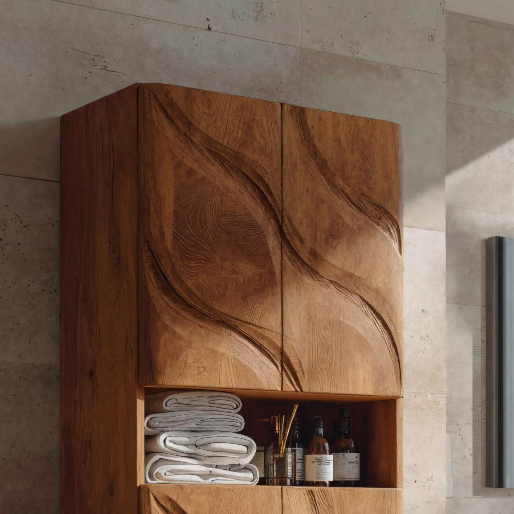 Contemporary Bathroom Cabinet Waves Design For Bathroom