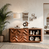 Rustic Natural Wood Console Table For Hallway Entryway