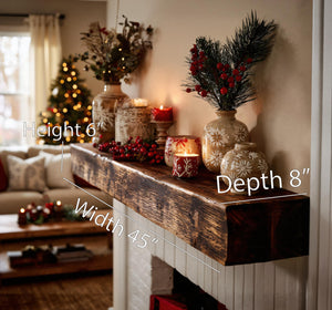 Rustic Fireplace Mantel Shelf For Living Room