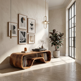 Organic Wave Turntable Stand Contemporary Living Room