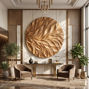 Coastal Wall Art With Flowing Leaf Design For Hallway