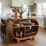 Modern Wooden Bar Cabinet With Glass Holder For Kitchen Island