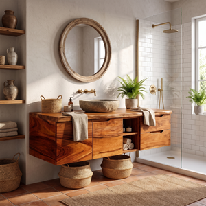 Organic Modern Washstand Contemporary Bathroom Interior