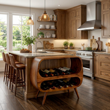 Functional Wine Storage With 2 Tiers For Bar Corner