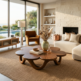 Floral Coffee Table With Sculptural Base For Modern Interior