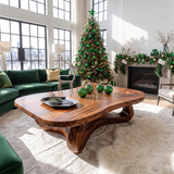 Rustic Wooden Live Edge Coffee Table For Holiday Home Furniture