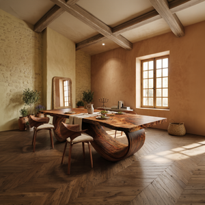 Contemporary Natural Edge Dining Table For Home Gathering