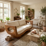 Modern Wooden Sofa Spa Reception Lounge
