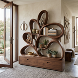 Organic Curved Bookcase For Modern Living Room
