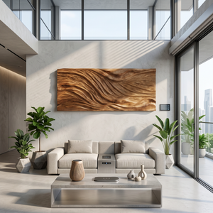 Modern Wall Art With Flowing Relief Design For Sunroom