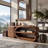 Organic Geometric Console Table Luxury Entryway