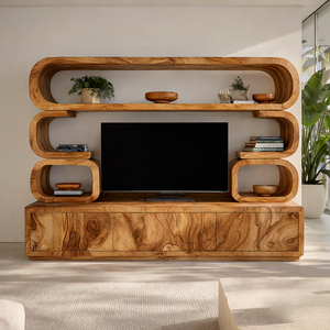 Contemporary Wooden TV Cabinet For Home Living Space