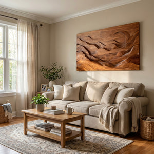 Large Abstract Wood Landscape Wall Art For Wall Decor