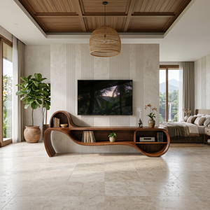 Modern Floating TV Console For Family Lounge Interior