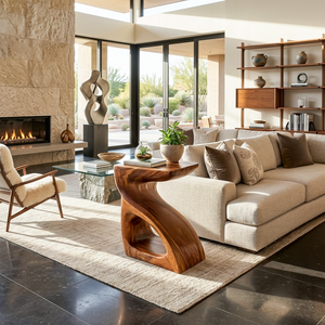 Modern Sculptural Side Table For Home Decor