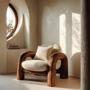 Contemporary Wooden Armchair For Reading Corner