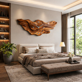 Modern Wooden Wave Wall Clock For Living Room Decor