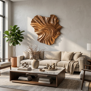 Modern Wooden Wave Wall Art For Statement Living Room Decor