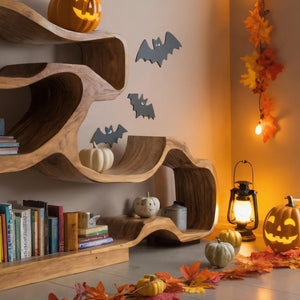 Handmade Halloween Artistic Wooden Display Shelf For Office And Living Room