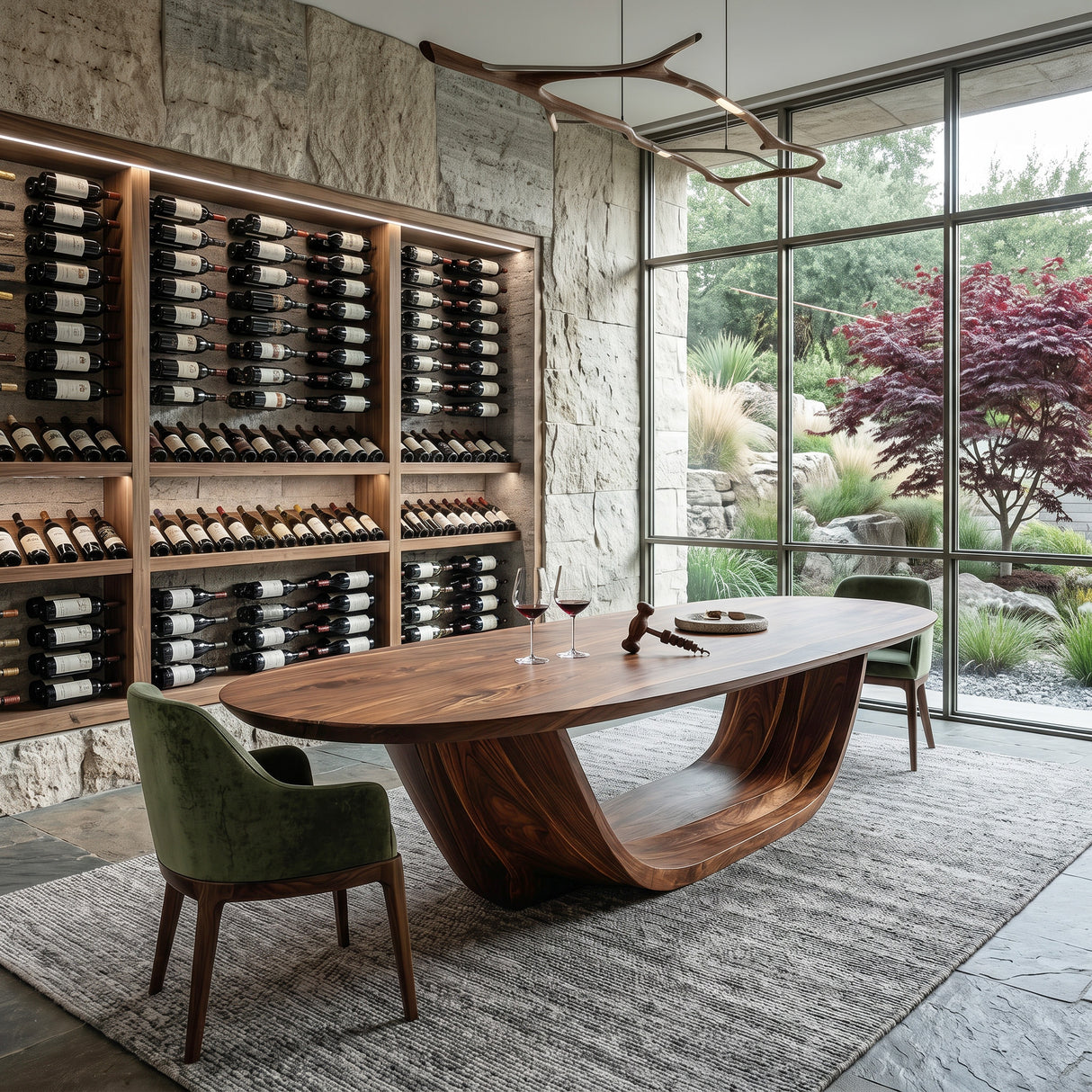 Contemporary Open Base Oval Dining Table For Dining Room