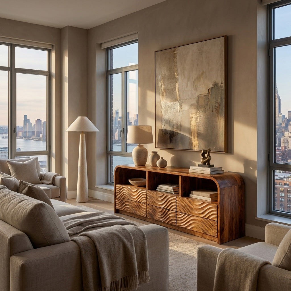 Luxury Solid Wood Sideboard For Living Room