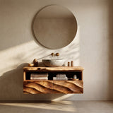 Minimalist Floating Wooden Bathroom Vanity For Bathroom