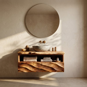 Minimalist Floating Wooden Bathroom Vanity For Bathroom
