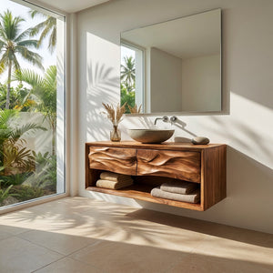 Contemporary Wooden Bathroom Vanity For Bathroom Or Spa Decor