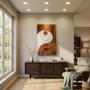 Contemporary Natural Wood Wave Wall Art For Interior Decor