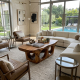 Organic Coffee Table With Sculptural Open Arch Base For Living