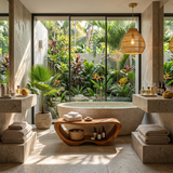 Minimalist Organic Shower Bench For Bathroom Or Spa